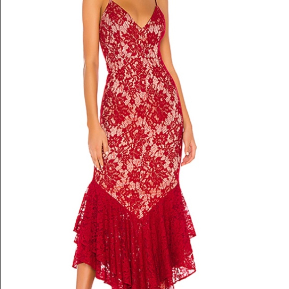 Red Prom Dress | MAJORELLE Dutchess Gown Rouge Red | Red Lace Dress |